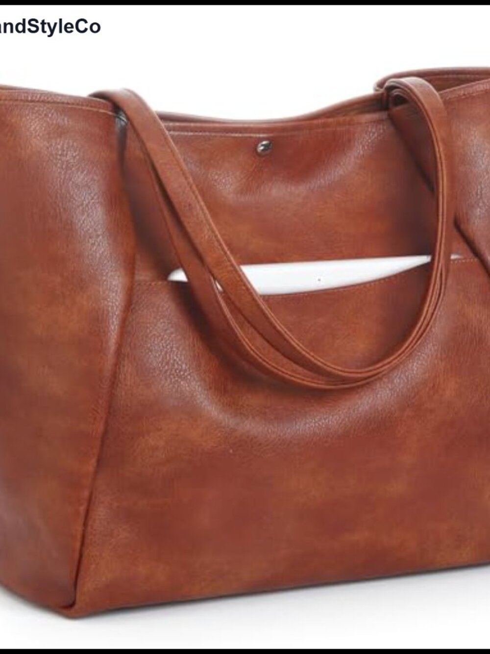 Large Vegan Leather Tote Bag for Women Weekender Handbag Work Travel Purse